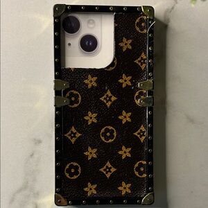 Luxury Designer Phone Case - Brown and Gold